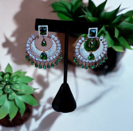 Beautiful Flower Western Silver and Green Stone Jewelry